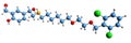 3D image of Vilanterol skeletal formula Royalty Free Stock Photo