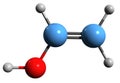 3D image of Vinyl alcohol skeletal formula