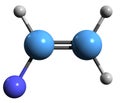 3D image of Vinyl fluoride skeletal formula
