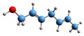 3D image of Viola odorata heptadiene skeletal formula