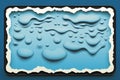 a 3d image of water droplets on a blue background Royalty Free Stock Photo