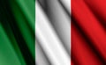 3D- image of the waving flag Italy Royalty Free Stock Photo