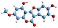 3D image of Wedelolactone skeletal formula