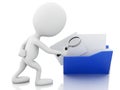 3d image. White people examines folder. Royalty Free Stock Photo