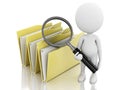 3d image. White people examines folders. Royalty Free Stock Photo