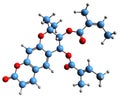 3D image of Xanthalin skeletal formula