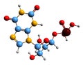 3D image of Xanthosine monophosphate skeletal formula