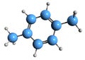 3D image of Xylene skeletal formula