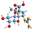 3D image of Zanamivir skeletal formula