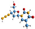 3D image of Zidovudine skeletal formula