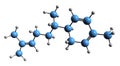 3D image of Zingiberene skeletal formula Royalty Free Stock Photo