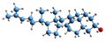 3D image of Zymosterol skeletal formula