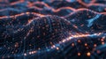 A 3D imagery of a blockchain, representing data blocks linked in digital chain with connections