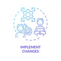 2D implement changes gradient line icon concept