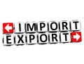 3D Import Export Button Click Here Block Text