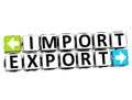 3D Import Export Button Click Here Block Text