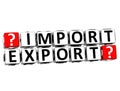 3D Import Export Button Click Here Block Text