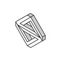 3d impossible geometric shape isometric icon vector illustration Royalty Free Stock Photo