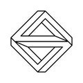 3d impossible geometric shape line icon vector illustration Royalty Free Stock Photo