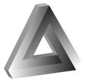 3D Impossible Triangle Of Tribar Royalty Free Stock Photo