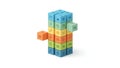 3D Infographic Cubes: Data Visualization Royalty Free Stock Photo