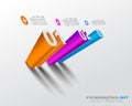 3D Infographic design template with shadows. Royalty Free Stock Photo