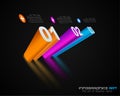 3D Infographic design template with shadows. Royalty Free Stock Photo