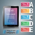 3D infographic. Tablet icon.