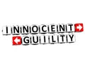 3D Innocent Guilty Button Click Here Block Text Royalty Free Stock Photo