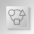 3D integration Button Icon Concept