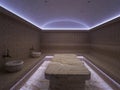 3d Interior of luxury turkish bath hammam Royalty Free Stock Photo