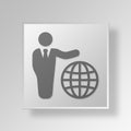 3D International business icon Business Concept Royalty Free Stock Photo