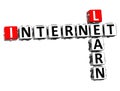 3D Internet Learn Crossword on white background