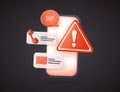 3D Internet Spam, Mobile Fraud Alert, Phone scam, Online Warning. Malware Spreading Virus, mobile fraud alert warning