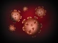 3D interpretation of coronavirus floating in microscopic view. Pandemic or virus infection concept for public health risk disease