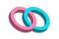 3d intersecting rings. Color volumetric icon for websites, applications, social networks