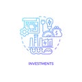 2D investments concept linear icon Royalty Free Stock Photo