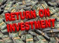 3d invstment return on dollar packets background Royalty Free Stock Photo