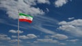 3D, Iranian flag waving on wind. Iran banner blowing soft silk