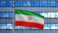 3D, Iranian flag waving on wind. Iran banner blowing soft silk