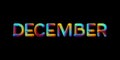 3d iridescent gradient December month sign