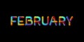 3d iridescent gradient February month sign