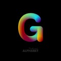 3d iridescent gradient letter G.