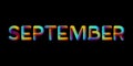 3d iridescent gradient September month sign