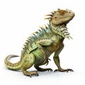 3d Isolated Iguana Illustration: Intricate Costumes, Aquamarine And Brown