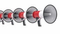 3D Isolated Megaphone Group Illustration