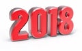 3D Isolated Red 2018 Year