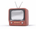 3d Isolated Wood Small TV Television.