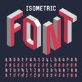 3d isometric alphabet vector font. Royalty Free Stock Photo