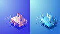 3D Isometric Anniversary Design 4th, 4th Years Anniversary